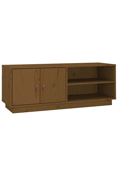 vidaxl Comodă TV, maro miere, 105x34x40 cm, lemn masiv de pin