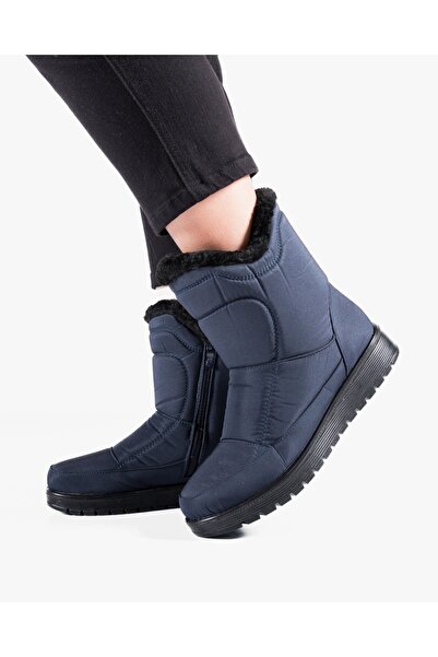 ALOGO Women's waterproof, fur-lined snow boots with Side-Zip Closure and flex...