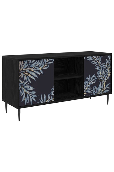 vidaxl Cabinet TV DOKKUM 102 x 33 x 51 cm Stejar Negru Lemn prelucrat