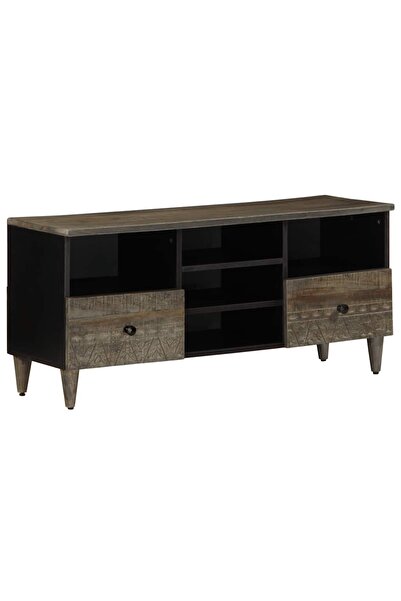 vidaxl Comodă TV, negru, 100x33x46 cm, lemn masiv de mango