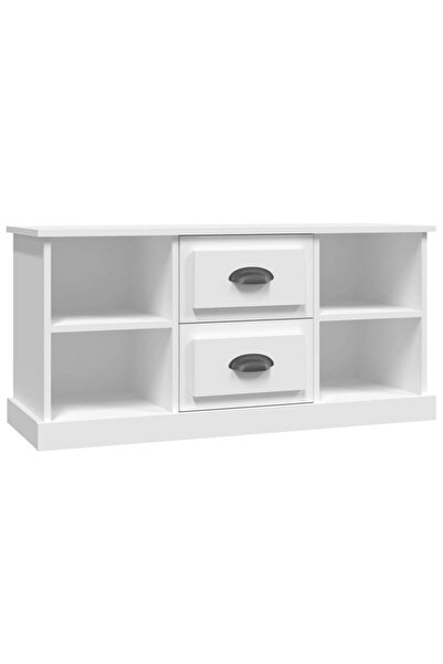 vidaxl Comodă TV, alb, 99,5x35,5x48 cm, lemn prelucrat