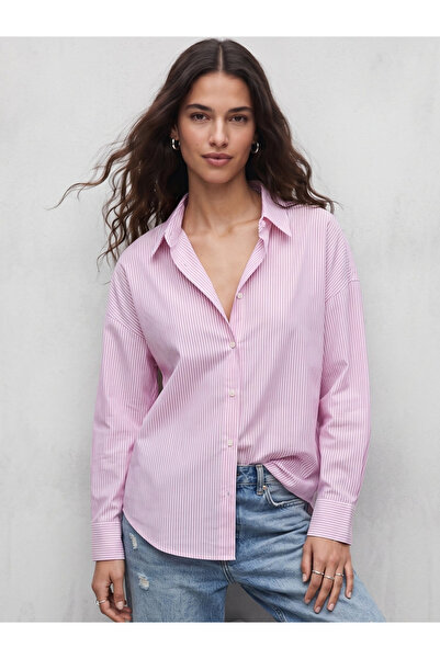 Outzidr By Styli Pink Striped Long Sleeve Shirt
