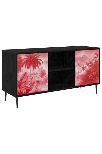 vidaxl Cabinet TV AACHEN 102 x 33 x 51 cm Stejar Negru Lemn prelucrat