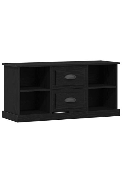 vidaxl Cabinet TV 99,5 x 35,5 x 48 cm Stejar Negru Lemn prelucrat