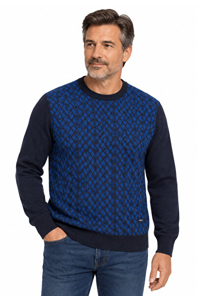 Pulltonic Men's Crew Neck Patterned Sweater
