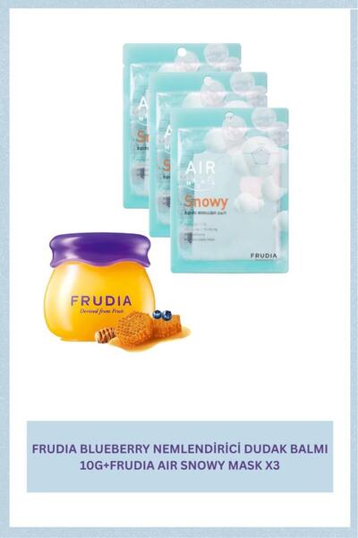 FRUDIA Blueberry Nemlendirici Dudak Balmı 10g+Frudia Air Snowy Mask X3