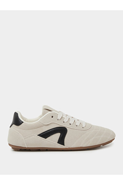 Styli White PU Lace-Up Sports Sneakers