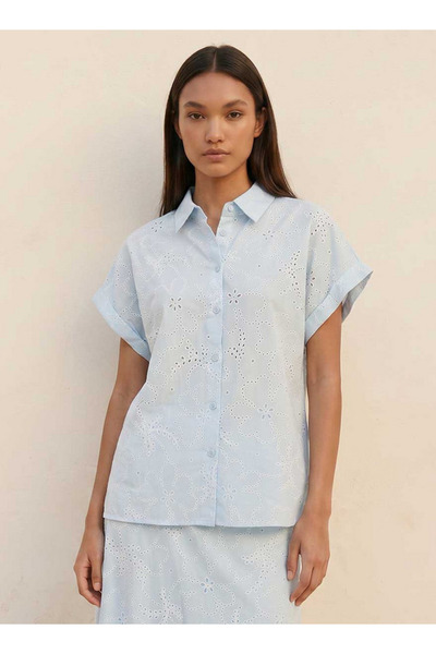 FAV Youth Textured Cotton Shirt with Schiffli Texture