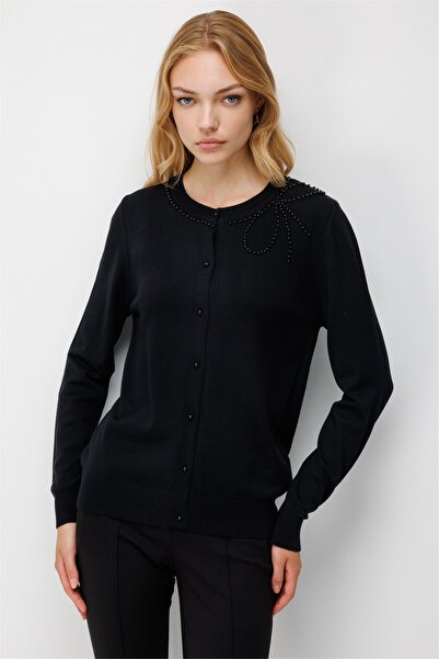 ON Women's Bead Embroidered Knitwear Cardigan 15908 Black