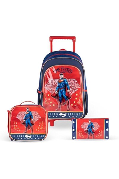 Bright Home Warner Bros Superman 3-in-1 3D Cartoon Backpack Set – Large Capac...