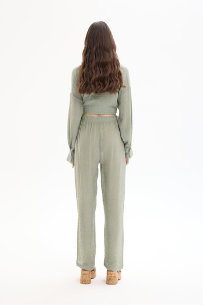 Quzu Women's Canvas Trousers Pnt00382 Khaki