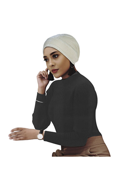 Take Two By Styli Beige Velvet Look Turban