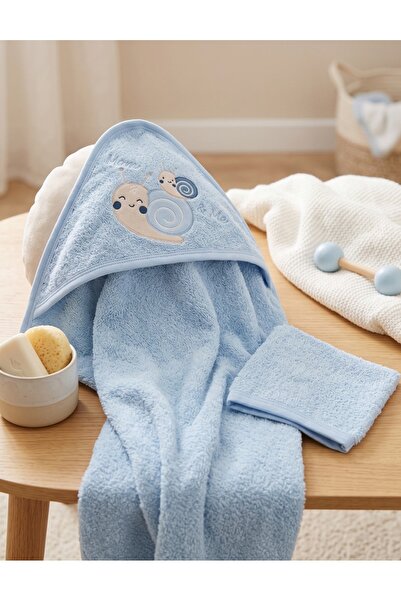 MiniKids Prosop de baie, melcul mama si bebe, blue