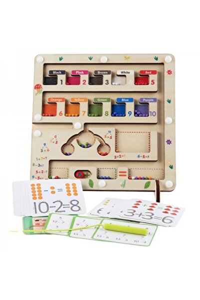 aistoys Labirint multifunctional din lemn cu suport – numere, culori, operati...