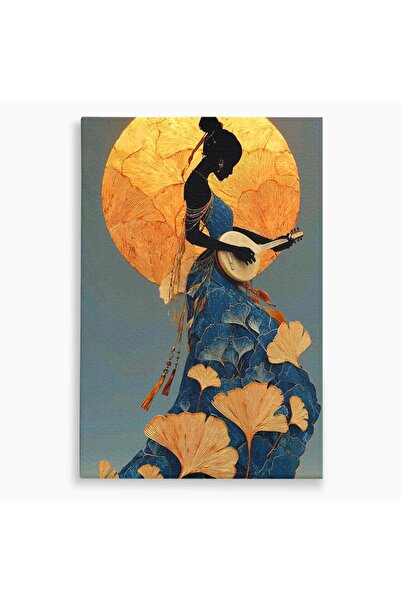 Luxcanva Tablou Canvas Silueta Muzicala Sub Luna 70x100 cm pe Sasiu Lemn Inst...