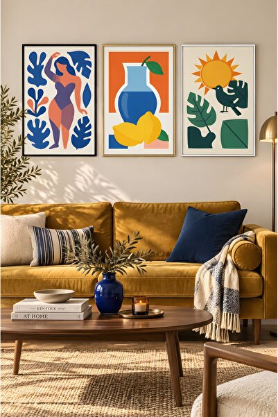 ZURİ DESİGN Retro set za slikanje, okvir izgleda kao MDF, zidna slika inspiri...