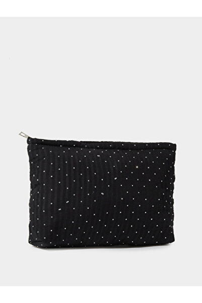 Styli Black Polka Dot Sequin Embellished Pouch
