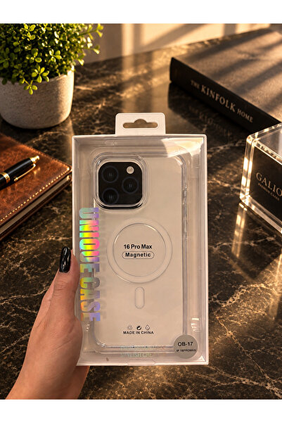 obenim iPhone 16 Pro Max Şeffaf Manyetik MagSafe Telefon Kılıfı