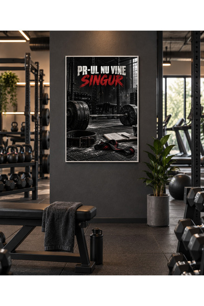 Miutic Print Studio Tablou decorativ pentru Fitness „PR-ul nu vine singur”, T...