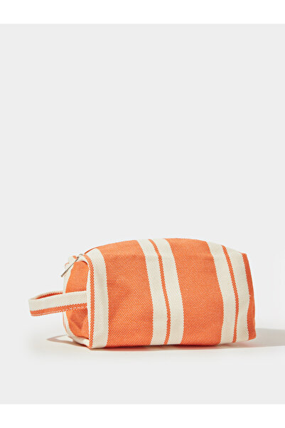 Styli Orange Striped Pouch with Side Wrist Handle