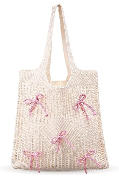 ELECDON Cute Bow Tote Bag for Women & Girls - شنطة يد كبيرة بفيونكة | Preppy ...