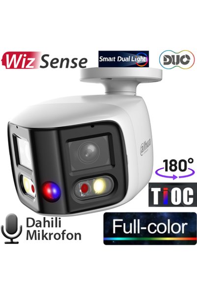 DAHUA (IPC-PFW3849S-A180-AS-PV) 2x4MP DAH.MİK. TİOC DUO SMART DUAL LED FULL COLOR BULLET KAMERA 25MT