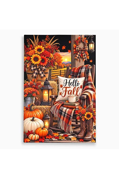 Luxcanva Tablou Canvas Bine Ai Venit Toamna 50x70 cm pe Sasiu Lemn Armonie De...