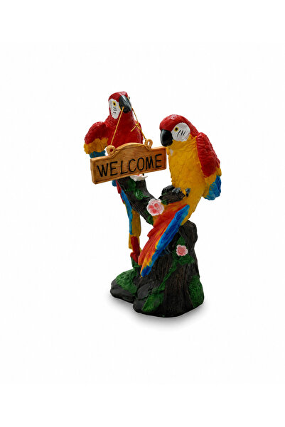 Generic Brand Colorful Macaw Parrot Figurine with Greeting Phrase - 25cm Height