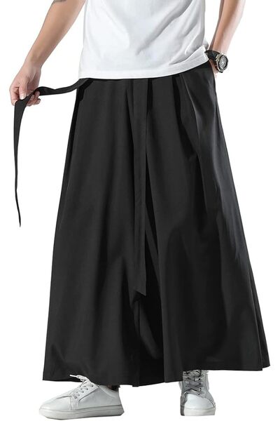 GENERAL Seidarise Men's Wide Leg Casual Harem Linen Japanese Yoga Harem Pants...