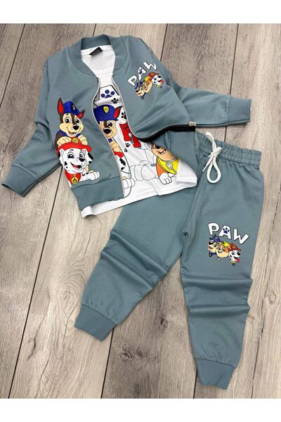 öykümgaleria Boy's Seasonal 3-Piece Cardigan Bottom Top Set
