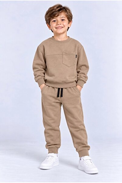 AHENGİM Boys' Sweatshirt with Pockets and Jogger Sweatpants 2-Piece Set Daily...