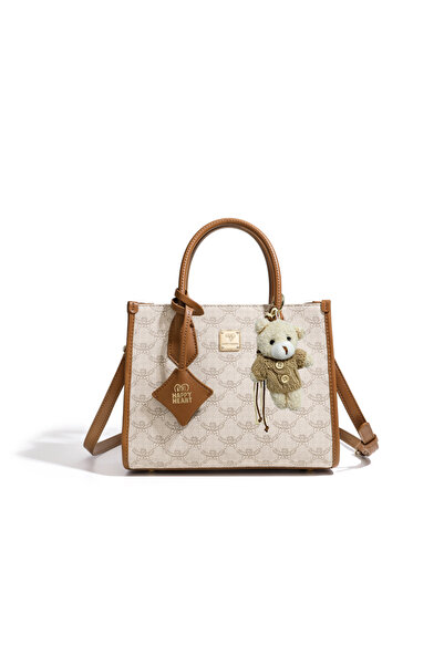 Take Two By Styli Beige Monogram Crossbody Bag