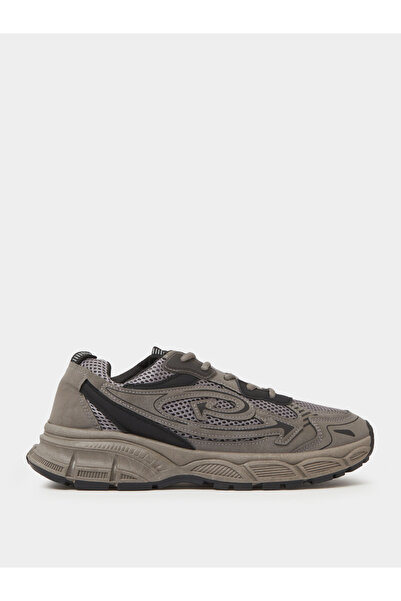 Styli Men Grey Mesh Athletic Sneakers