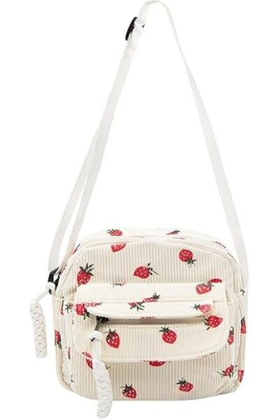 TERRIFI Corduroy Crossbody Bags for Girls Women, Cute Small Strawberry Should...