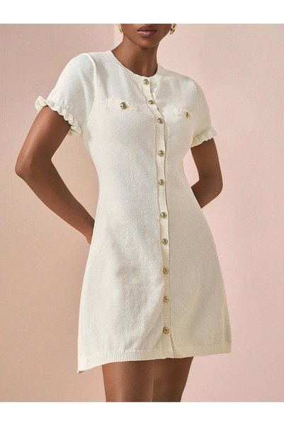 Sheya Rochie mini, crem - L
