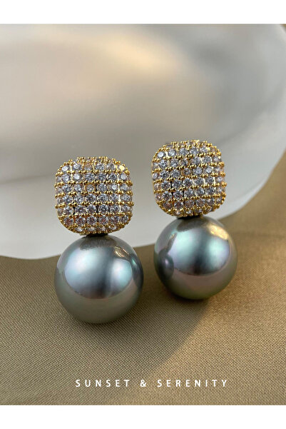 Take Two By Styli Silver Pearl Drop Earrings With Zirconia Studs