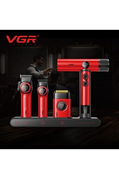 BABA GROOMING VGR STEPLESS PRO 4 ΣΕ 1 ΣΕΤ ΚΟΚΚΙΝΟ