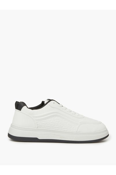 Styli White Lace-Up Urban Sports Sneakers