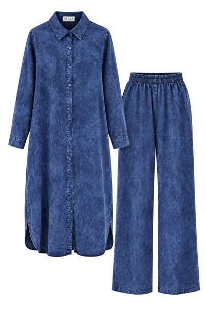 Pulli Collection Washable Shirt & Wide-Legged Pants Set