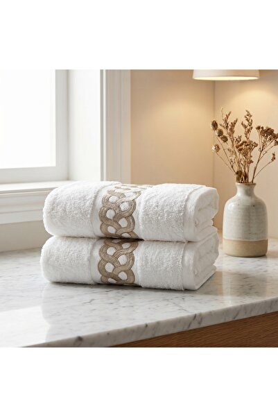 Dantela Yula Set of 2 Embroidered Hand Towels 50X90 cm