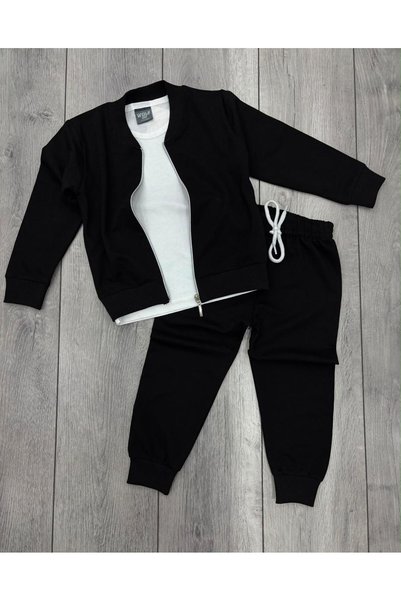 öykümgaleria Boy's Seasonal 3-Piece Cardigan Bottom Top Set