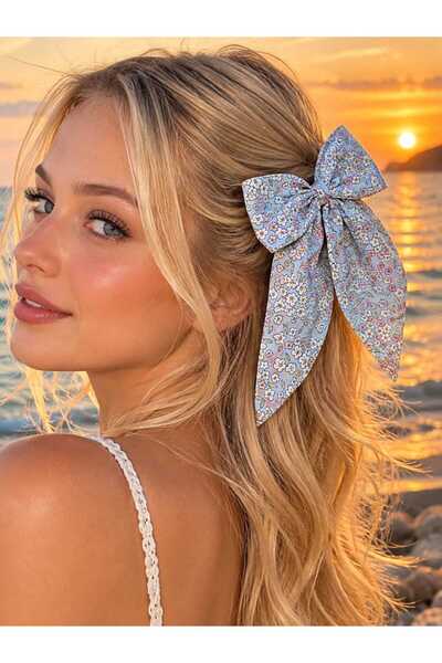 ByMisa Store Women's and Children's Large Bow Hair Clip - Patterned Ribbon Cl...