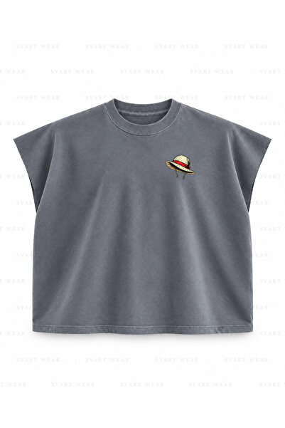 SVART WEAR تي شيرت ون بيس لوفي زورو سانجي بدون أكمام مطبوع عليه قبعة من القش ...