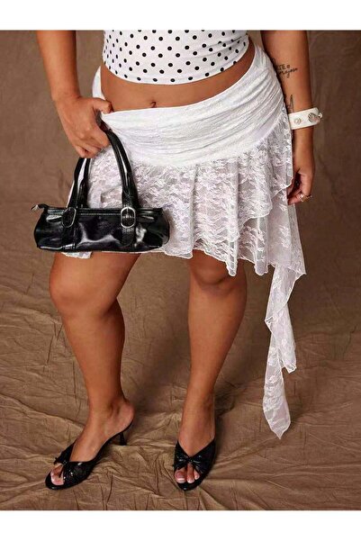 Sheya Fustă maxi, albă - 4XL