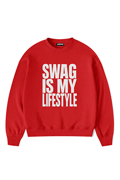 ROPE COUTURE Το Swag είναι ο Στυλ Ζωής μου - Φούτερ Unisex με Στάμπα, Oversiz...