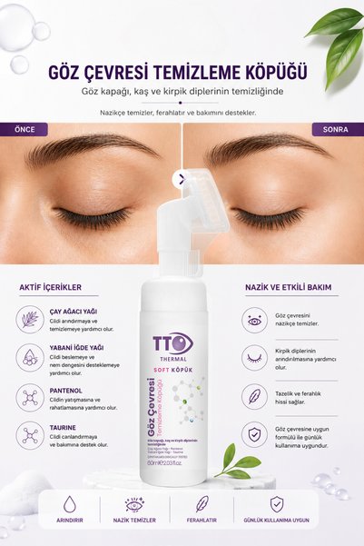 TTO Göz Çevresi Temizleme Köpüğü 60 ml Aplikatörlü Soft