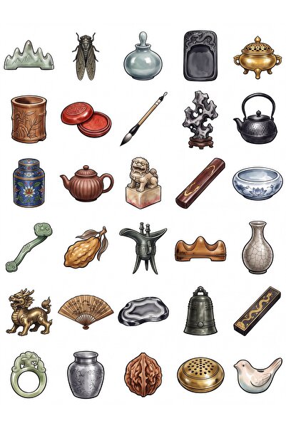 dekorif 30 Pieces of Ancient Calligraphy Sticker Set - Laptop, Notebook, and ...