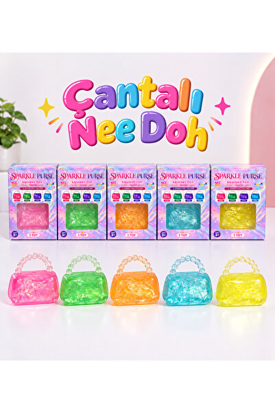 PONİKİDO Nee Doh Çantalı Squishy Sukuşi Simli Stres Oyuncağı – Sıkılabilir Je...