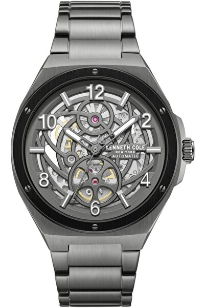 Kenneth Cole Automatic Gunmetal Strap Skeleton Dial Watch