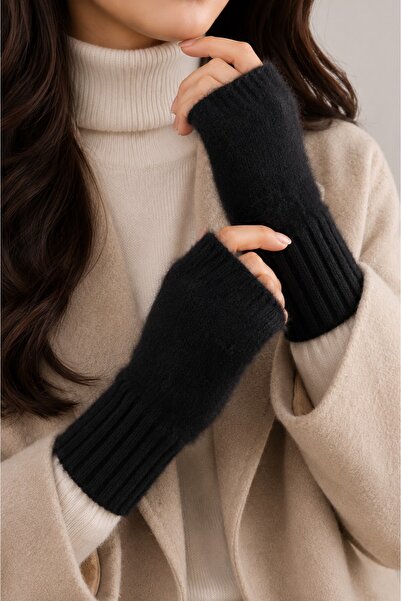 %100 Akrilik Triko El Isıtıcı Eldiven – Premium Parmaksız Örgü Hand Warmer